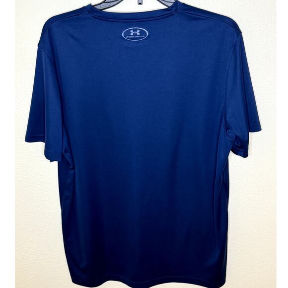 Under Armour  Mens Heat Gear Loose Fit Navy Blue short sleeve t-shirt Size Large - Picture 2 of 8
